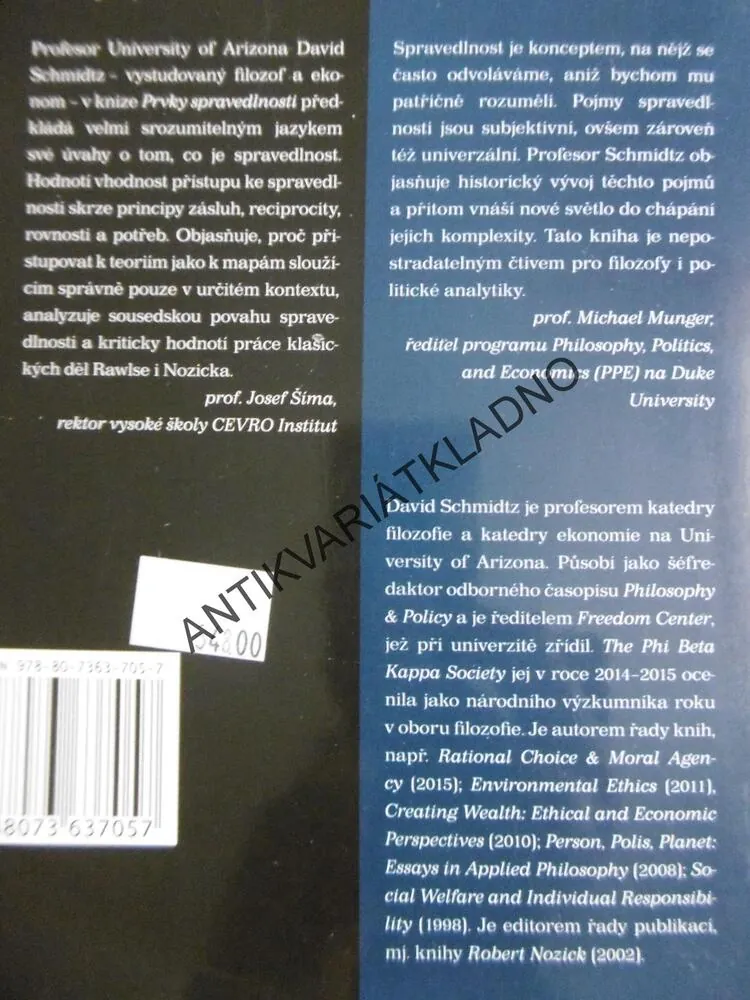 PRVKY SPRAVEDLNOSTI, DAVID SCHMIDTZ, FILOSOFIE,