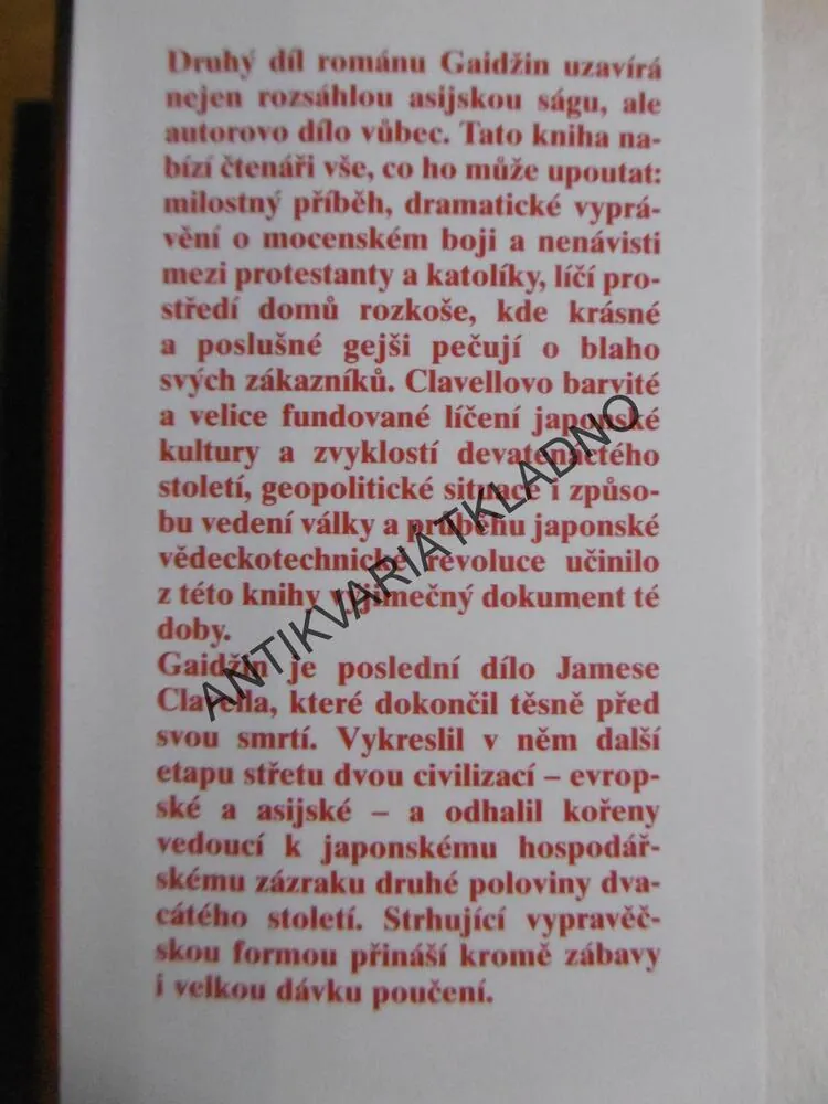 GAIDŽIN, 1-2. JAMES CLAVELL, JAPONSKO, HISTORIE, **an