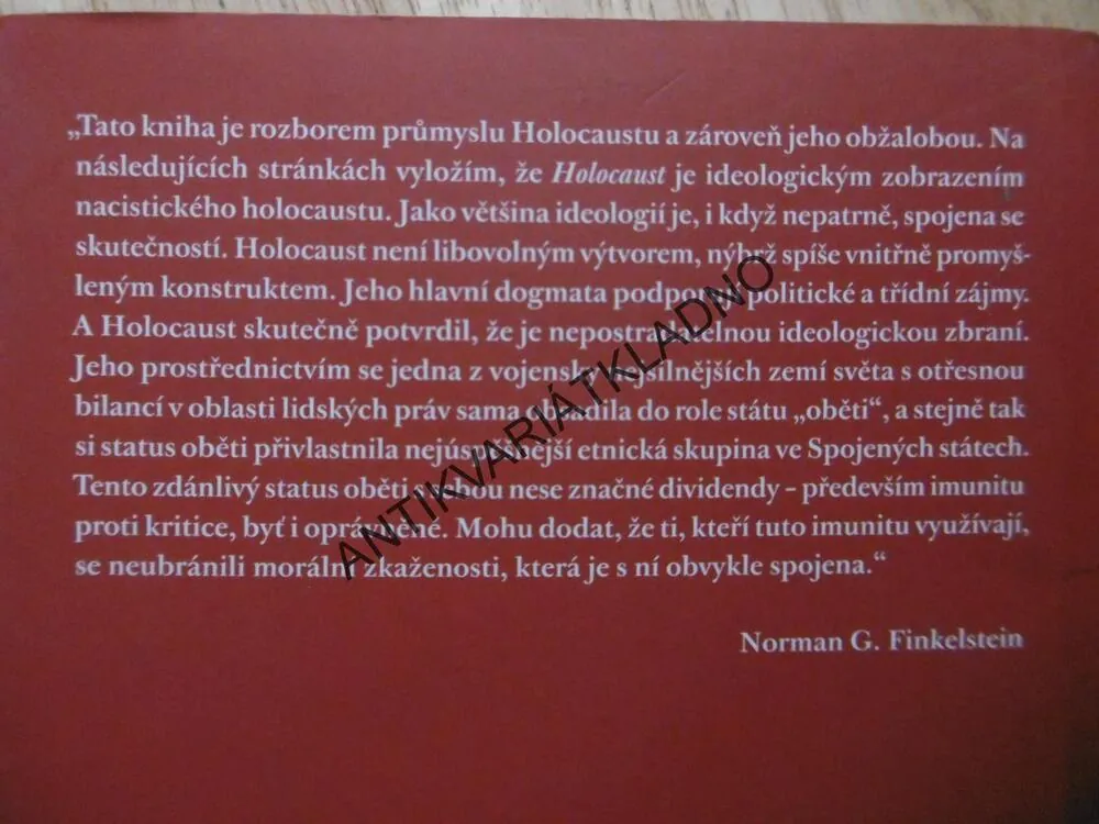 PRŮMYSL HOLOCAUSTU, NORMAN G. FINKELSTEIN