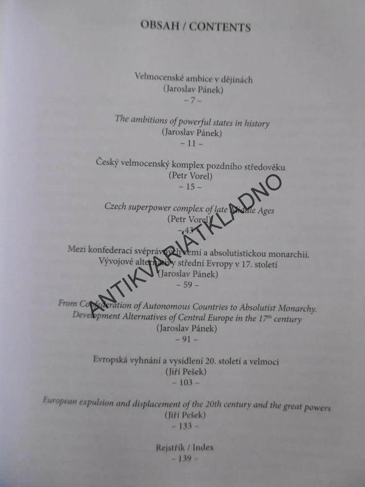 VELMOCENSKÉ AMBICE V DĚJINÁCH, PÁNEK, PEŠEK, VOREL, **an