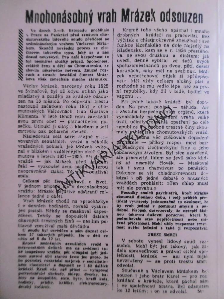 ZABIJÁK, VÁCLAV ČERNÝ, MARIE ČERNÁ, **an