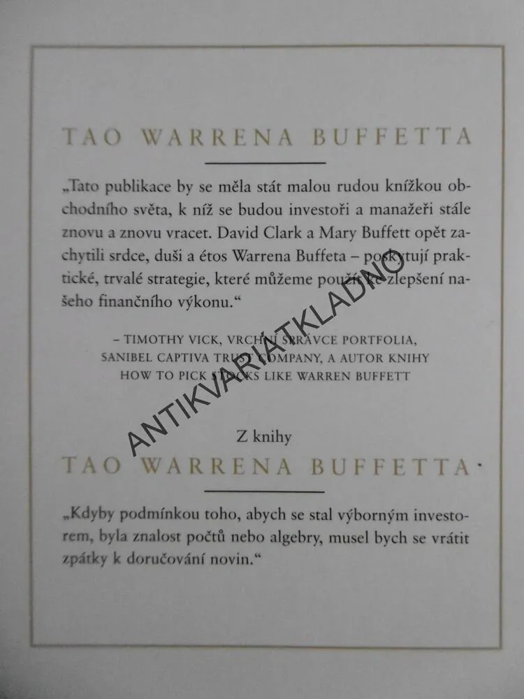 TAO WARRENA BUFFETTA, BUFFETT, CLARK,**an