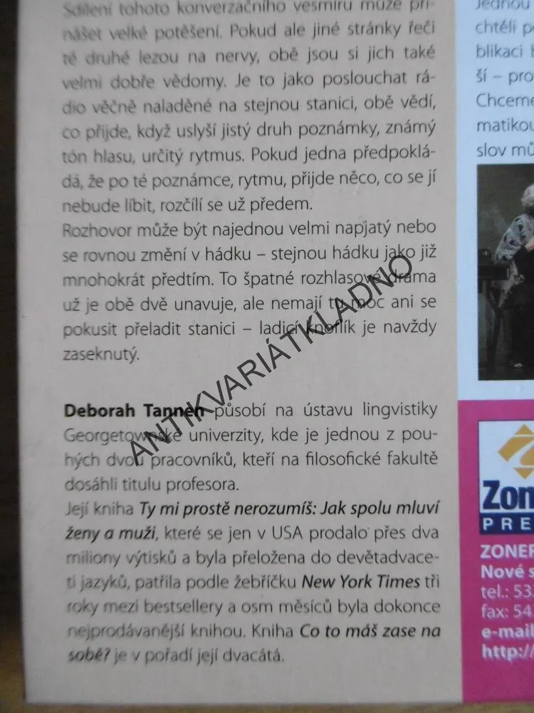 CO TO MÁŠ ZASE NA SOBĚ? DEBORAH TANNEN **an