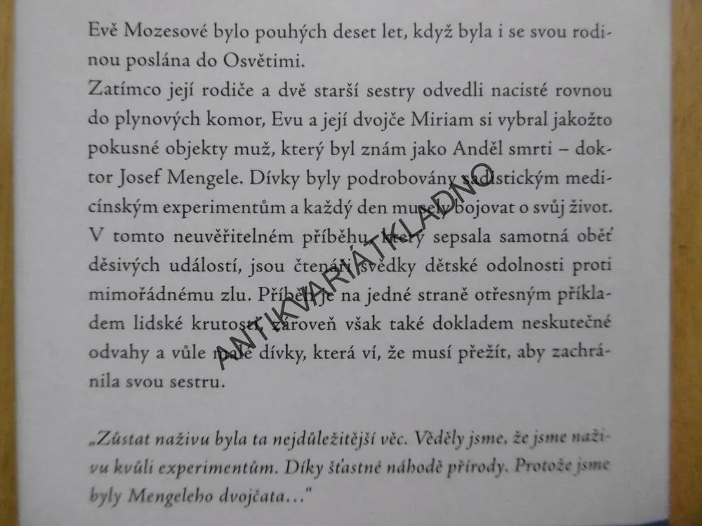 DĚTI, KTERÉ PŘEŽILY MENGELEHO, EVA MOZESOVÁ KOROVÁ, **an