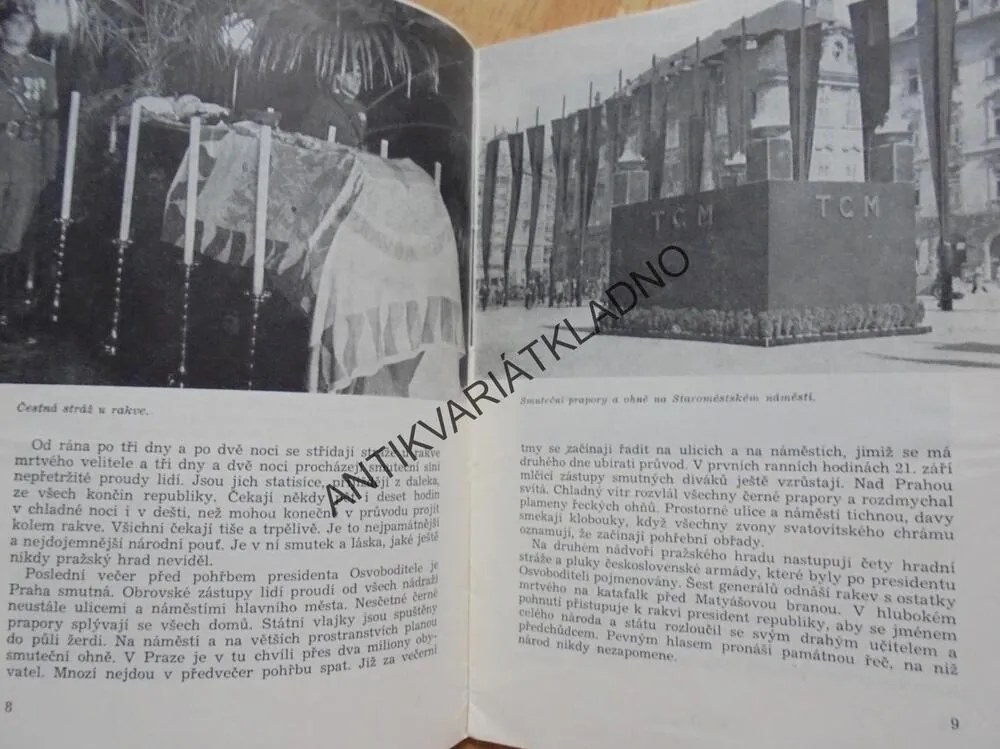 TGM, MASARYK, OBRÁZKOVÁ ZPRÁVA O ÚMRTÍ A POHŘBU