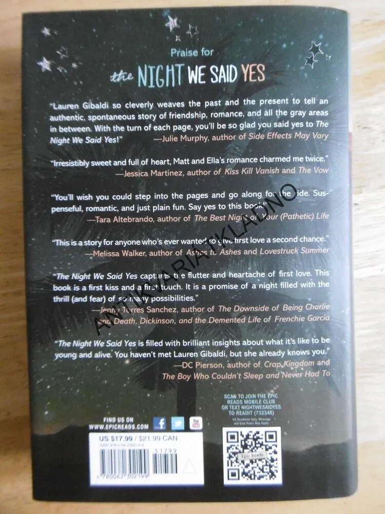 THE NIGHT WE SAID YES, LAUREN GIBALDI, ANGLICKY, **an