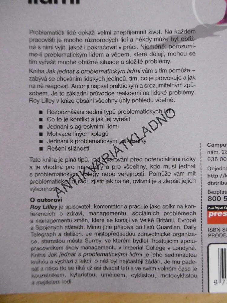 JAK JEDNAT S PROBLEMATICKÝMI LIDMI, KONFLIKTY S ÚSMĚVEM, ROY LILLEY