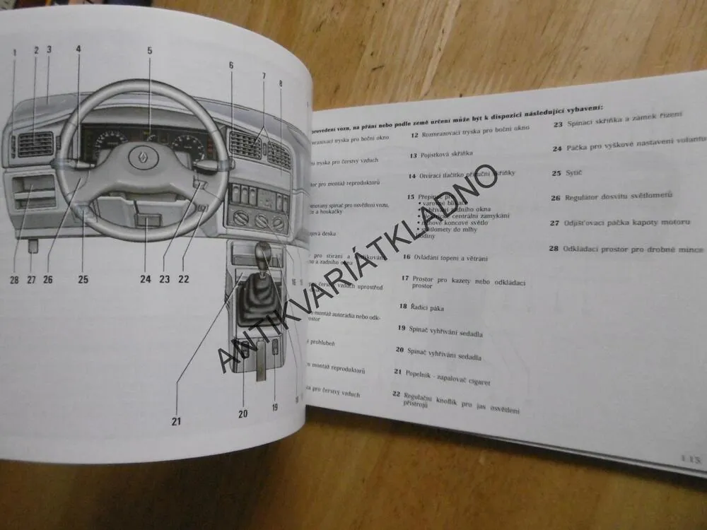 RENAULT 19, SERVISNÍ KNÍŽKA, NÁVOD K OBSLUZE, 1993
