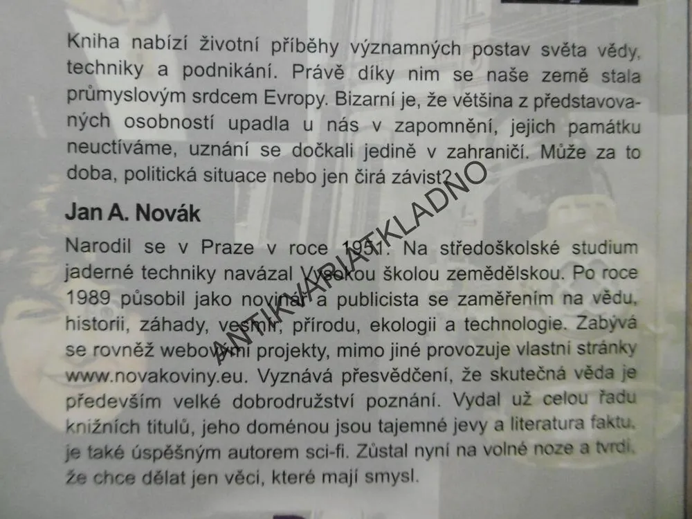 UTAJENÉ OSOBNOSTI ČESKÝCH DĚJIN, JAN. A. NOVÁK,, **an