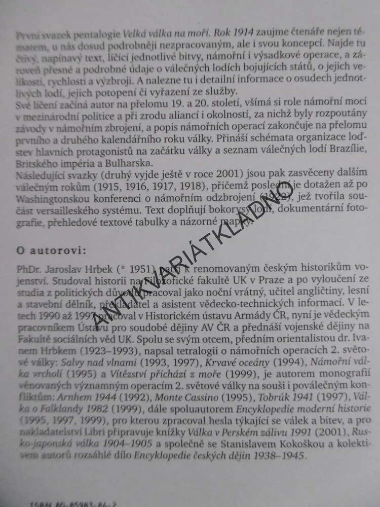 VELKÁ VÁLKA NA MOŘI ROK 1914-15, 1-2, **an