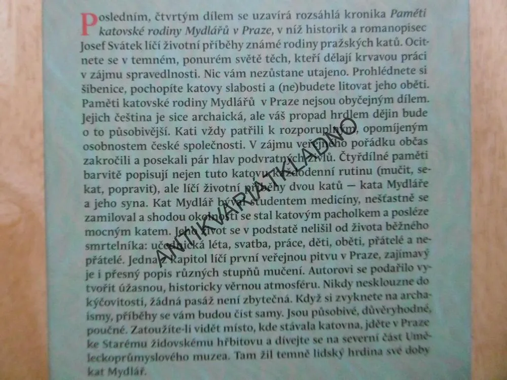 PAMĚTI KATOVSKÉ RODINY MYDLÁŘŮ, 1-4, JOSEF SVÁTEK, **an