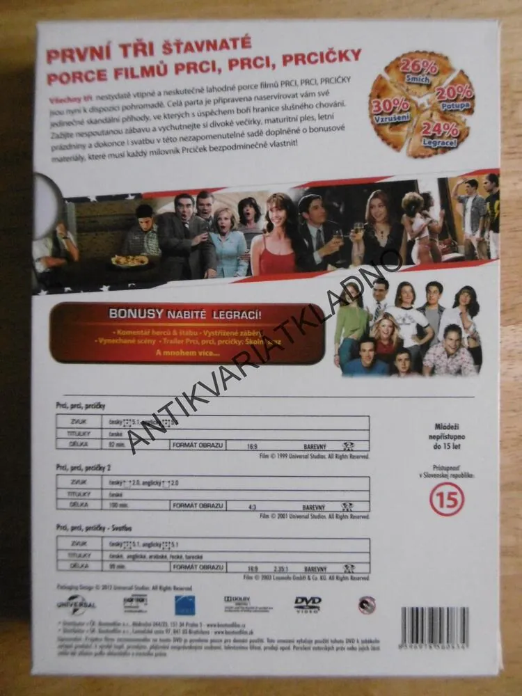 PRCI, PRCI, PRCIČKY, PRVNÍ 3 FILMY, DVD FILM
