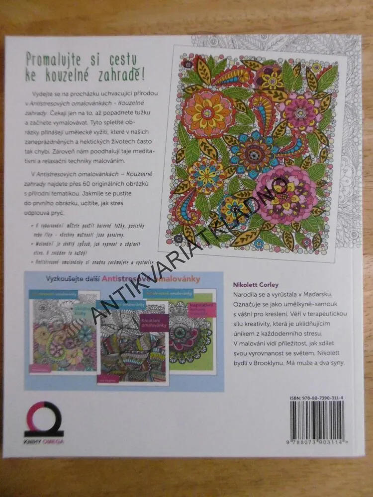 KOUZELNÉ ZAHRADY, ANTISTRESOVÉ VYMALOVÁNKY, PROTISTRESOVÉ OMALOVÁNKY PRO DOSPĚLÉ, **an