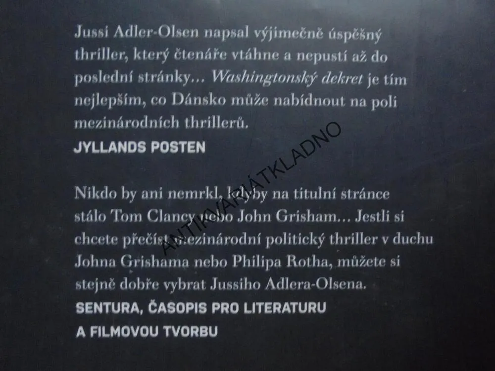 WASHINGTONSKÝ DEKRET, ADLER OLSEN