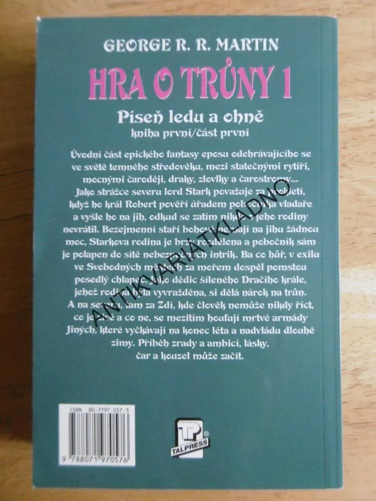 HRA O TRŮNY, PÍSEŇ LEDU A OHNĚ, GEORGE R.R.MARTIN, **an