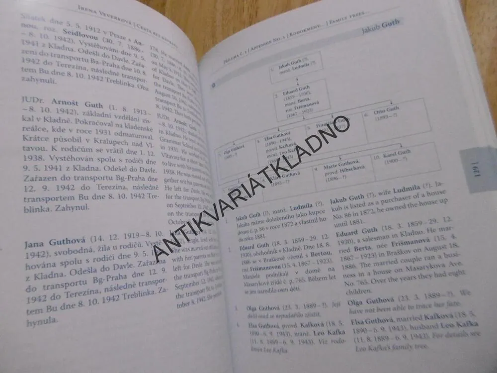 CESTA BEZ NÁVRATU, kladenská židovská obec 1853-1942, KLADNO, IRENA VEVERKOVÁ, **an