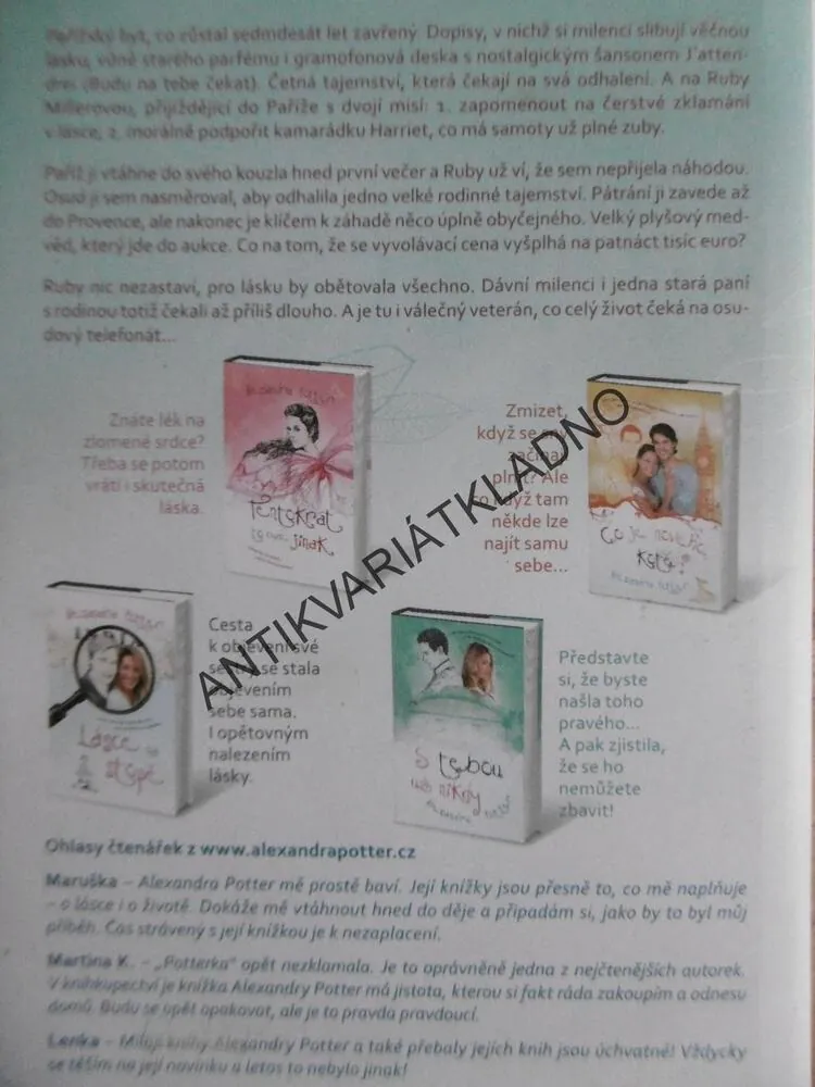 LÁSKA Z PAŘÍŽE, ALEXANDRA POTTER, **an