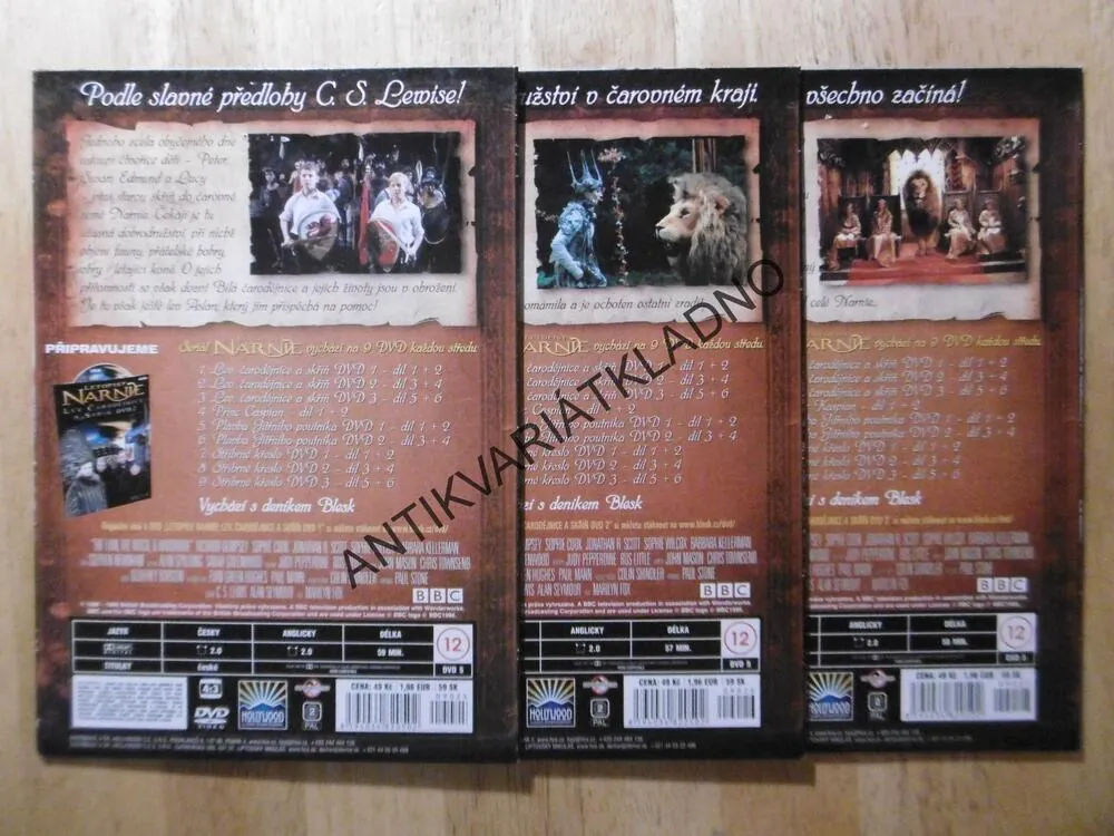 LETOPISY NARNIE, LEV, ČARODĚJNICE A SKŘÍŃ,3 X DVD, DVD FILM