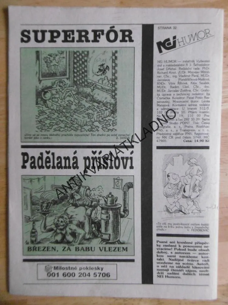 NEI HUMOR, 3/1995 ,EROTICKÁ KNIHOVNIČKA EROTIKA, SEX , PORNO, SAUDEK