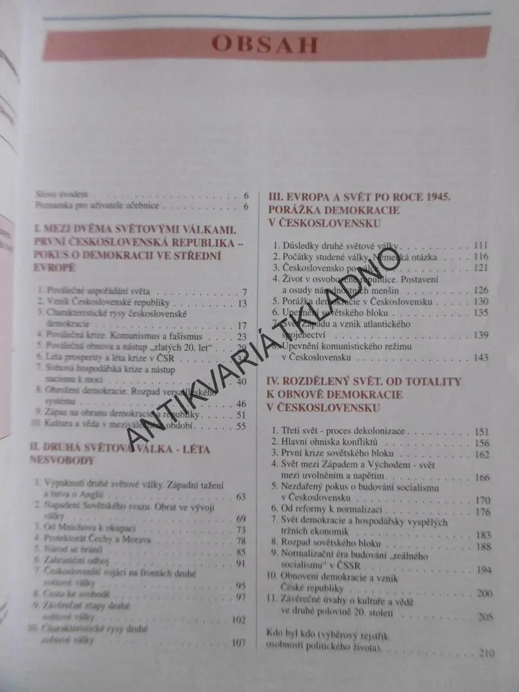 DĚJEPIS 4. PRO GYMNÁZIA A STŘEDNÍ ŠKOLY, NEJNOVĚJŠÍ DĚJINY