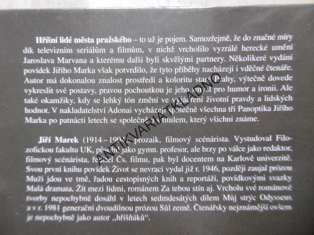 PANOPTIKUM HŘÍŠNÝCH LIDÍ MĚSTA PRAŽSKÉHO, JIŘÍ MAREK, **an