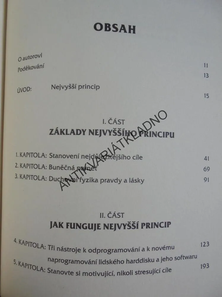 NEJVYŠŠÍ PRINCIP, CESTA OD STRACHU K LÁSCE,LOYD