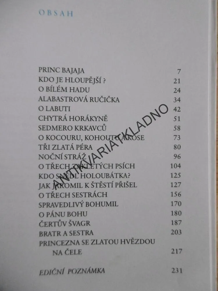 PRINCEZNA SE ZLATOU HVĚZDOU NA ČELE, BOŽENA NĚMCOVÁ, **an