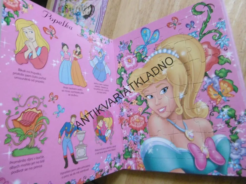 PRINCEZNY, 8 X PUZZLE, OBJEVUJ, SKLÁDEJ, OBKRESLI, **an