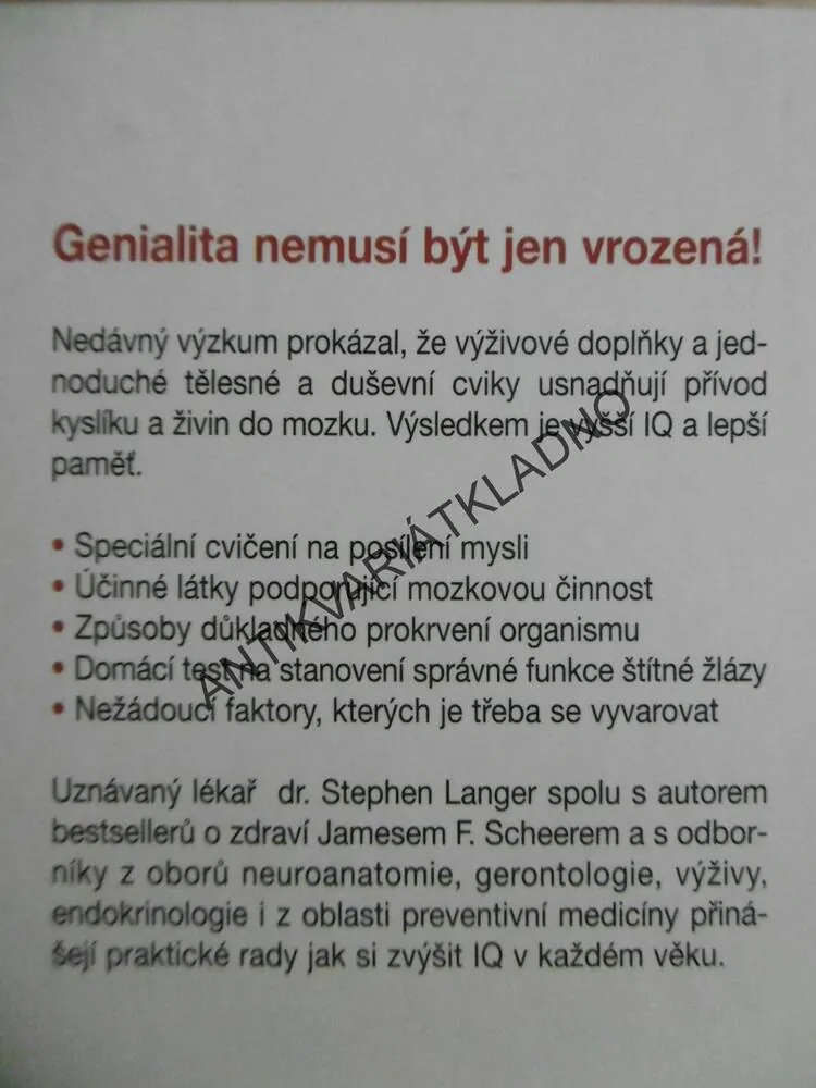 JAK SI ZVÝŠIT IQ, PRO VŠECHNY VĚKOVÉ KATEGORIE, STEPHEN LANGER, **an