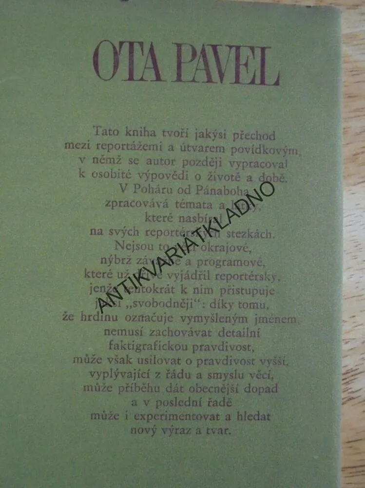 POHÁR OD PÁNABOHA, OTA PAVEL, BORN, **an