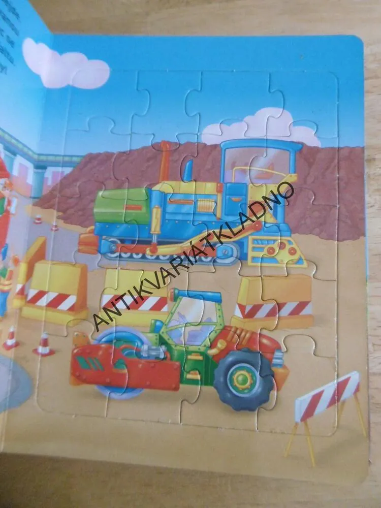 KNÍŽKA S PUZZLE, MAXI STROJE, 5 X PUZZLE