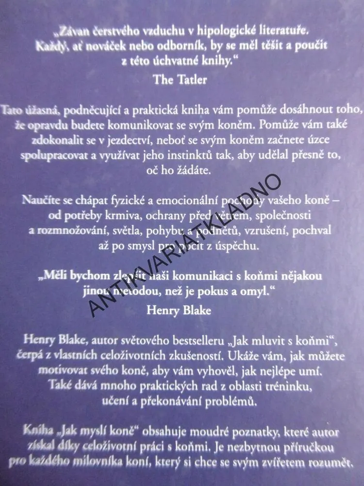 JAK MYSLÍ KONĚ, HENRY BLAKE,**an