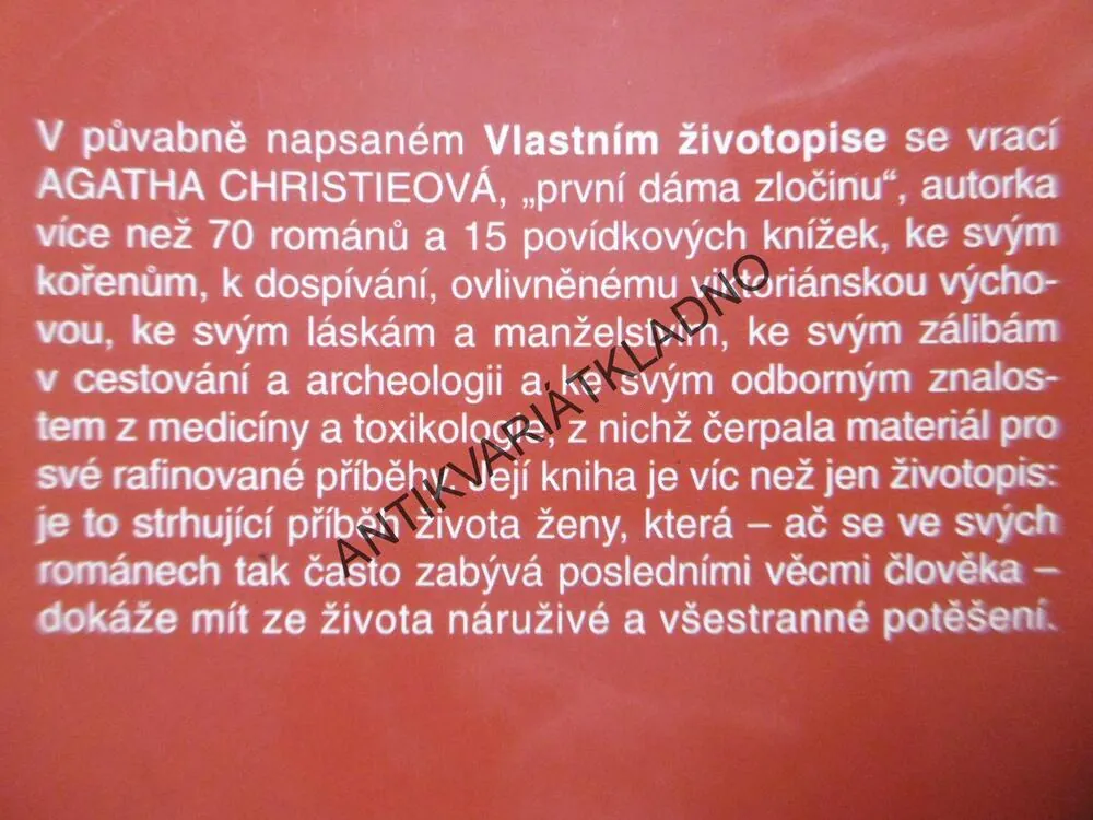 VLASTNÍ ŽIVOTOPIS, AGATHA CHRISTIE, **an