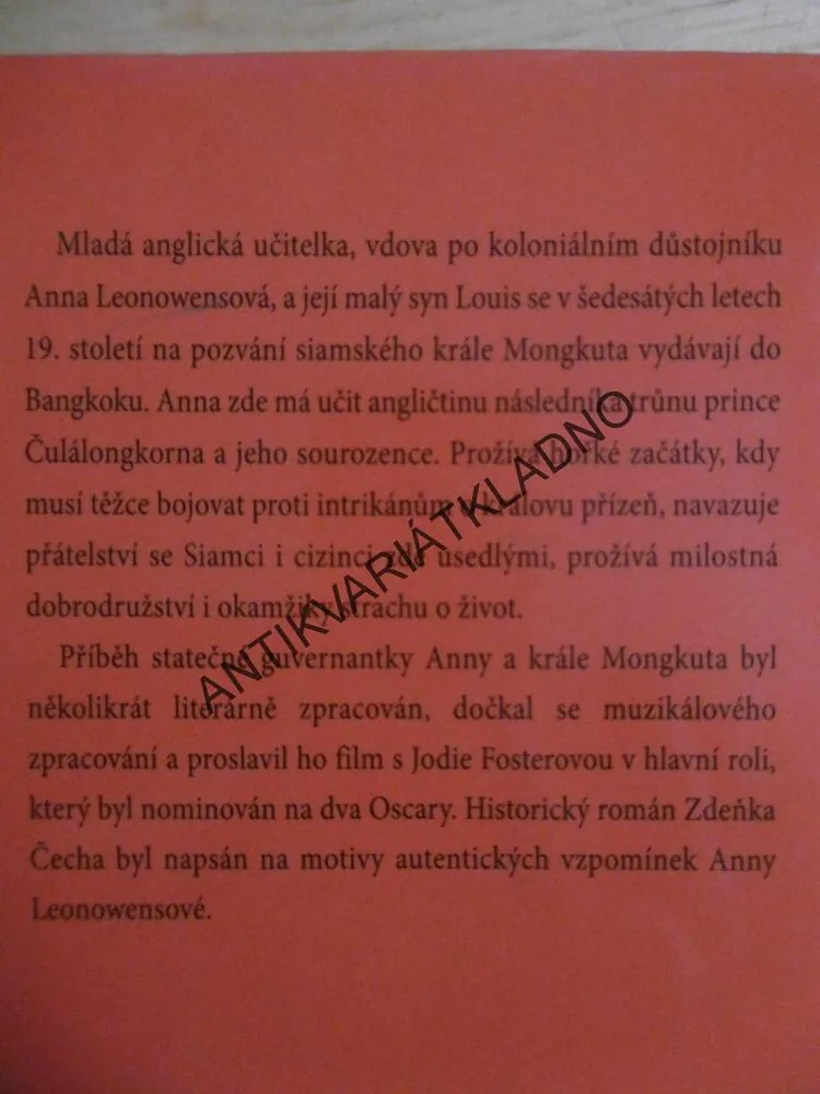 ANNA LEONOWENSOVÁ A KRÁL SIAMU MONGKUT, ZDENĚK ČECH, **an