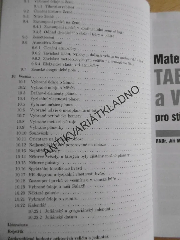 MATEMATICKÉ, FYZIKÁLNÍ A CHEMICKÉ TABULKY A VZORCE PRO STŘEDNÍ ŠKOLY