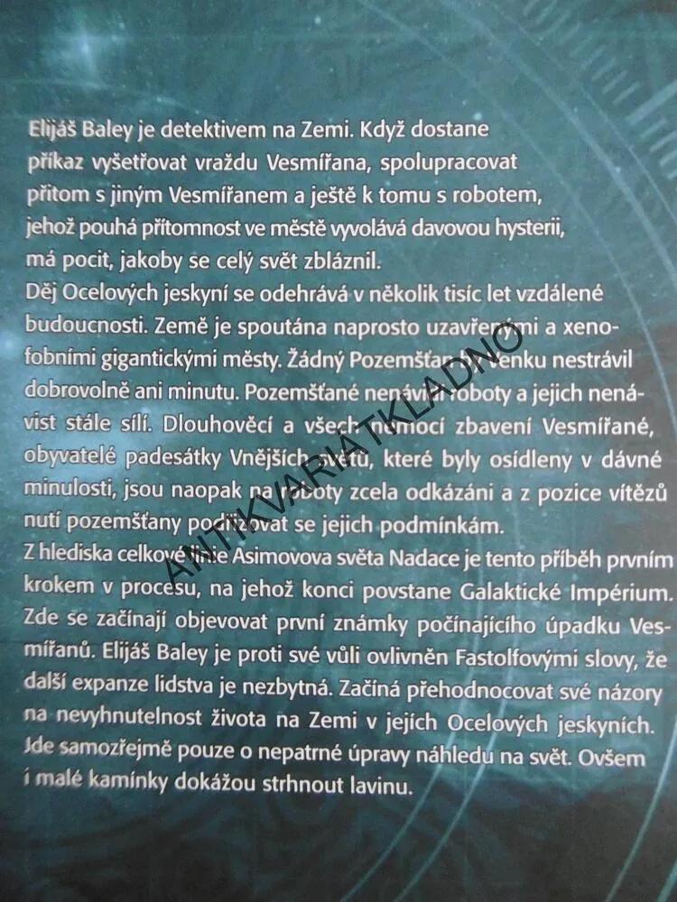 OCELOVÉ JESKYNĚ, ISAAC ASIMOV, **an