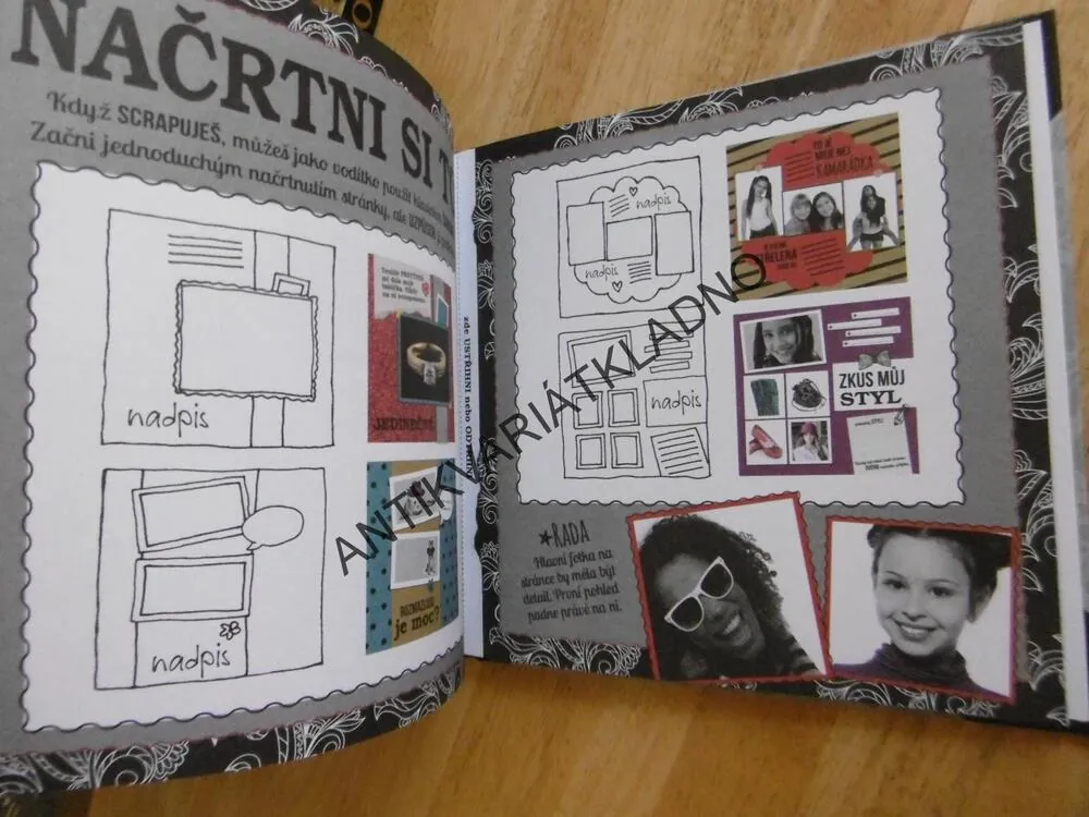 SCRAPBOOK, JDU DO TOHO! VÍC NEŽ 100 SAMOLEPEK, VZOROVANÉ PAPÍRY, **an