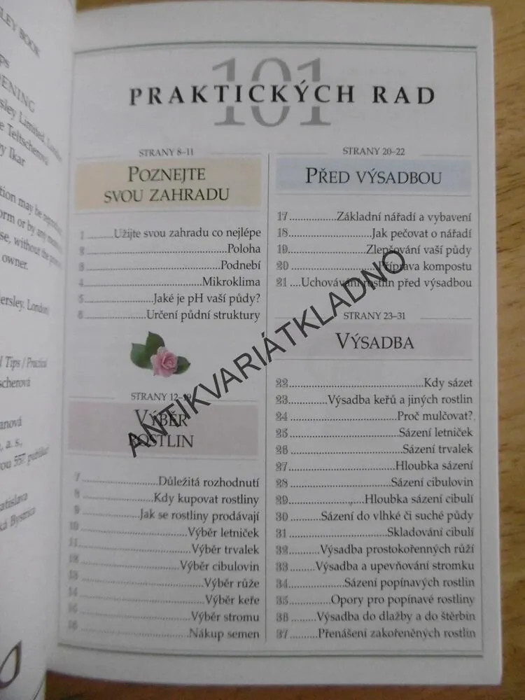PRAKTICKÝ ZAHRÁDKÁŘ, 101 PRAKTICKÝCH RAD, **an