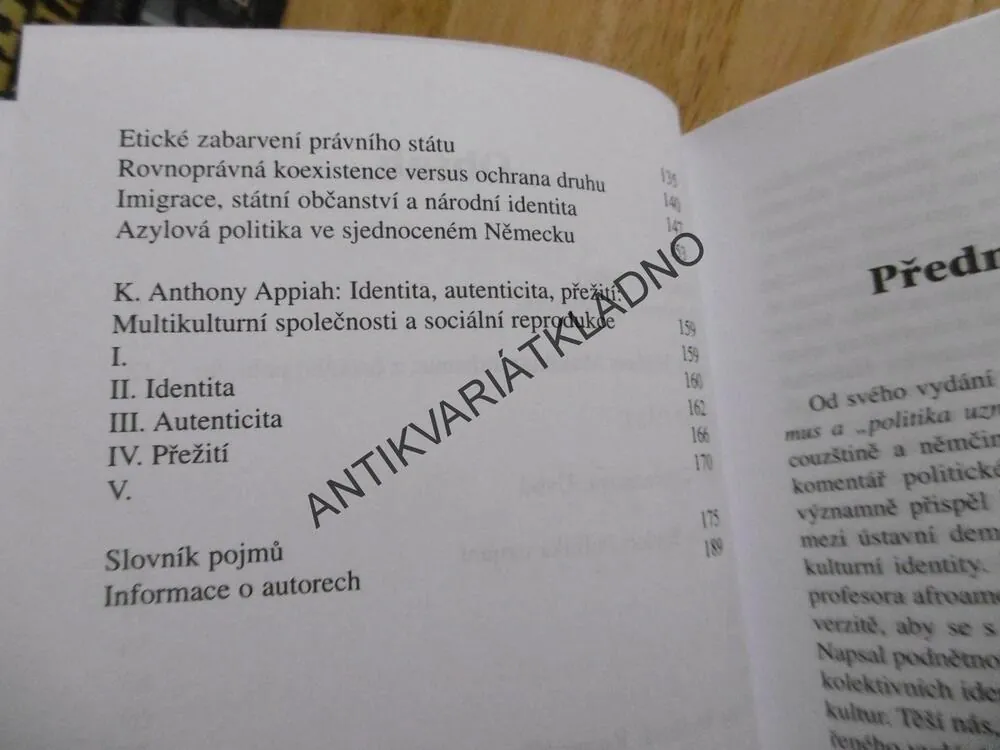 ZKOUMÁNÍ POLITIKY UZNÁNÍ, MULTIKULTURALISMUS, CHARLES TAYLOR, **an