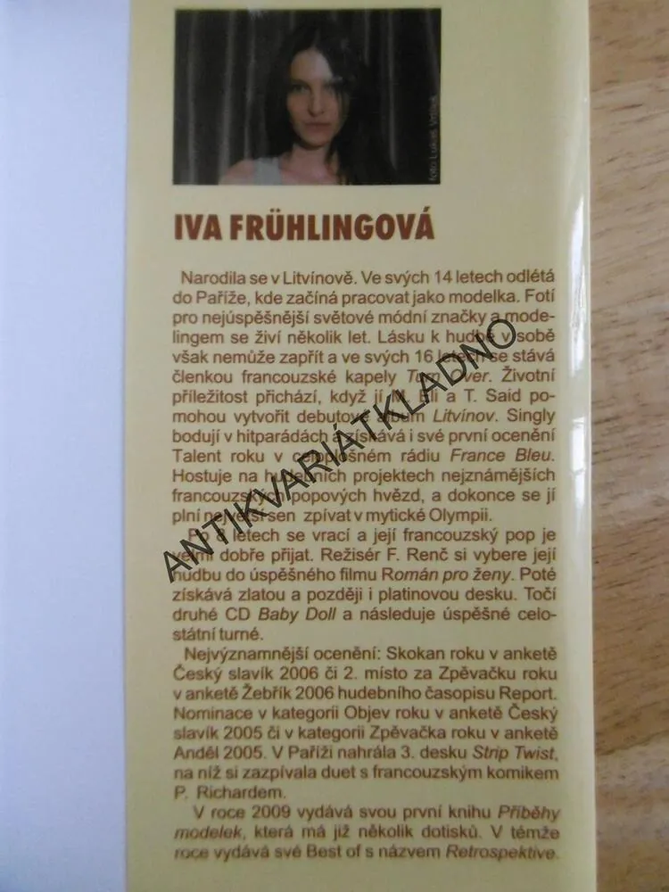 PŘÍBĚHY ZE SHOW BYZNYSU, IVA FRÜHLINGOVÁ, **an