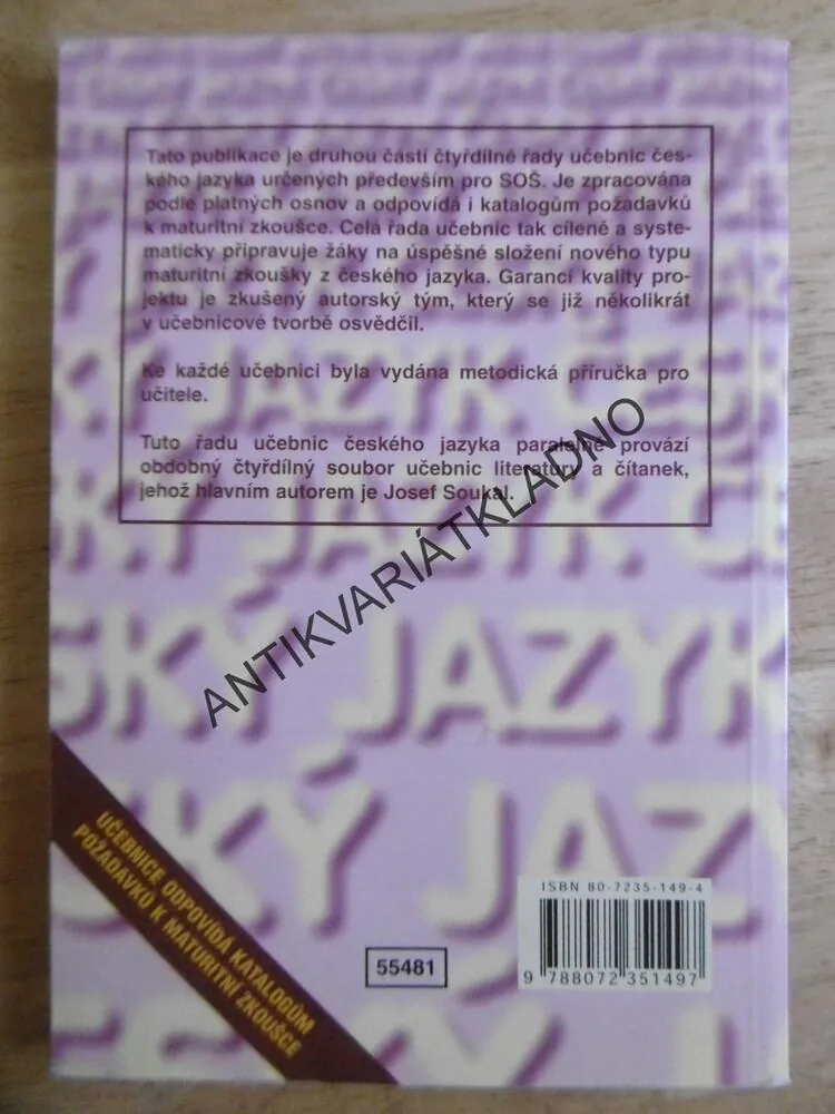 ČESKÝ JAZYK PRO 2. ROČNÍK STŘEDNÍCH ŠKOL