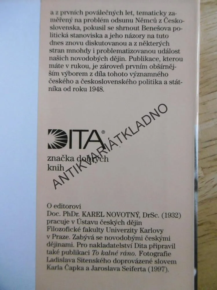 ODSUN NĚMCŮ Z ČESKOSLOVENSKA, EDVARD BENEŠ, **an