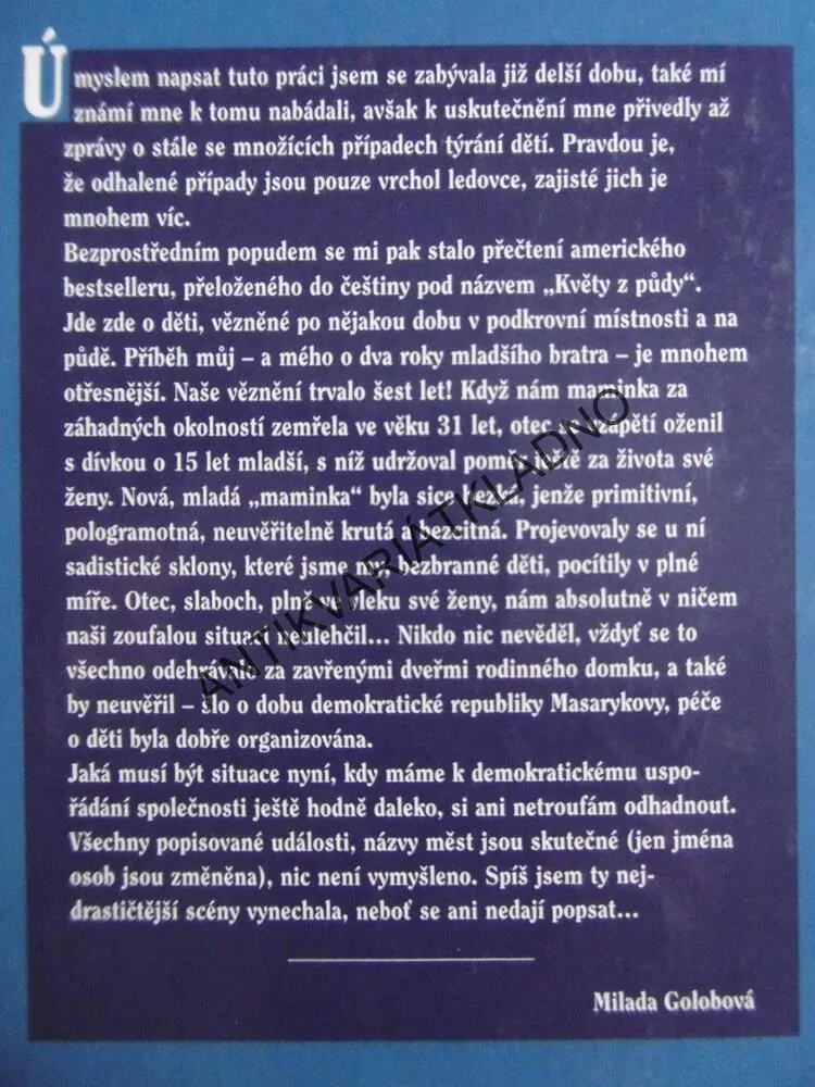 DĚTI NA ZABITÍ, MILADA GOLOBOVÁ, SKUTEČNÝ PŘÍBĚH, **an