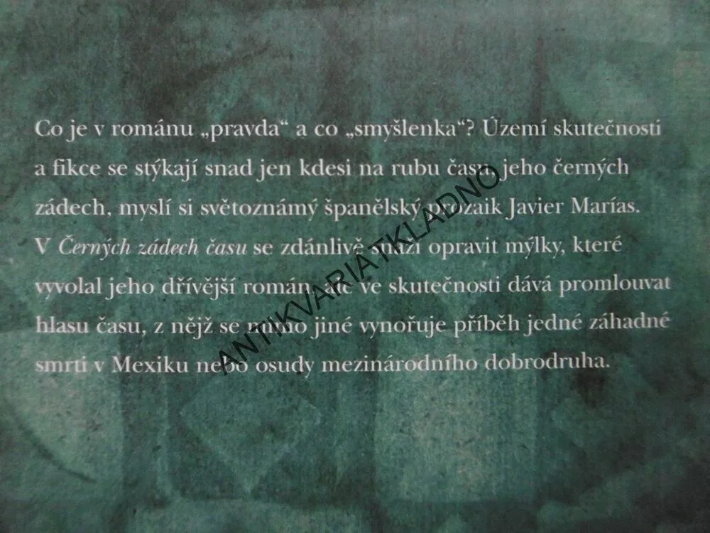 ČERNÁ ZÁDA ČASU, JAVIER MARÍAS, **an