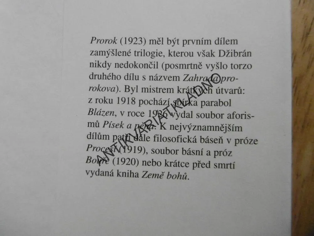 PROROK, CHALÍL DŽIBRÁN, **an