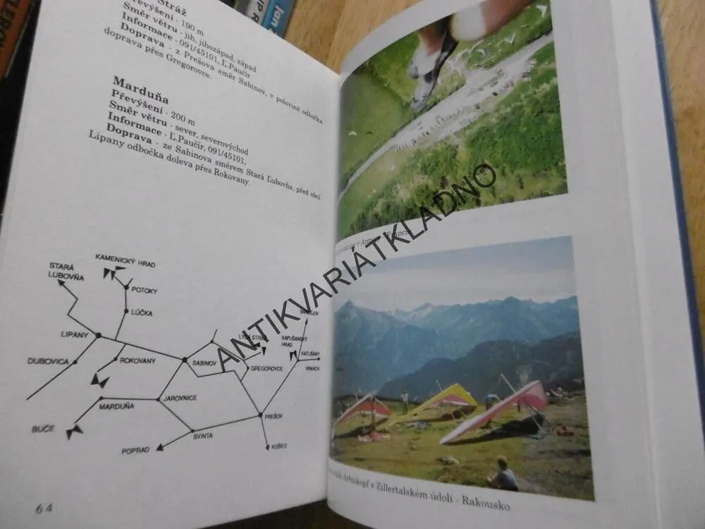 LETOVÁ MÍSTA PRO PARAGLIDING A ZÁVĚSNÉ KLUZÁKY, JAROSLAV JINDRA A KOLEKTIV, **an