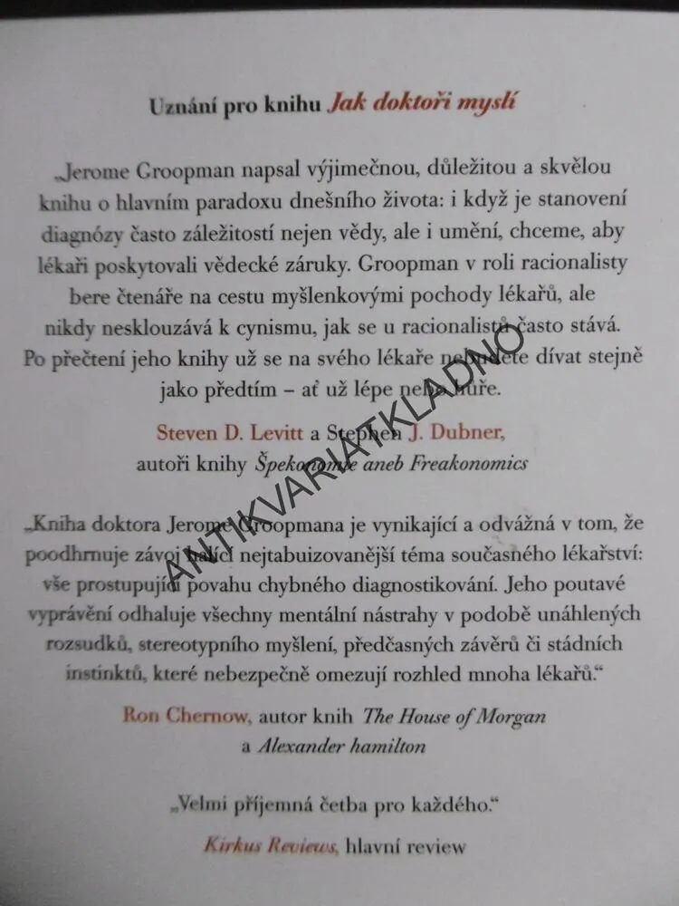 JAK DOKTOŘI MYSLÍ, JEROME GROOPMAN, **an