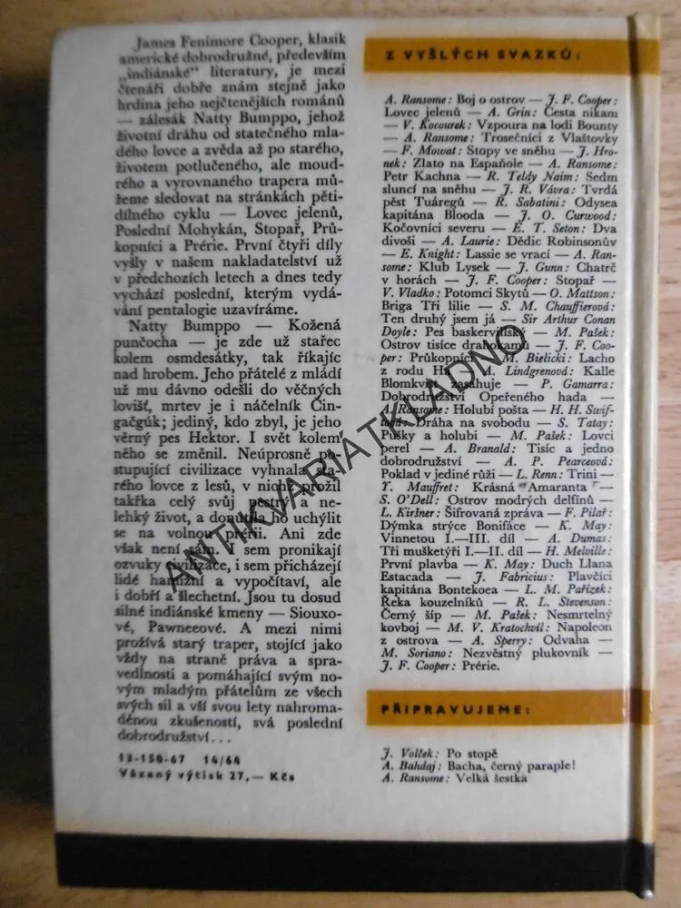 KOD 92 - PRÉRIE, JAMES FENIMORE COOPER, , VRAŠTIL, **an