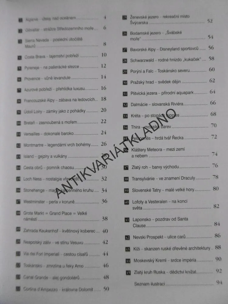 NEJKRÁSNĚJŠÍ MÍSTA EVROPY, **an