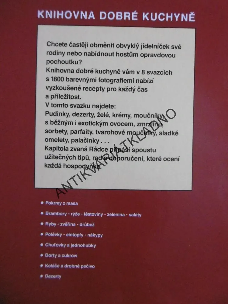 DEZERTY, DR. OETKER, KNIHOVNA DOBRÉ KUCHYNĚ, KUCHAŘKA, **an